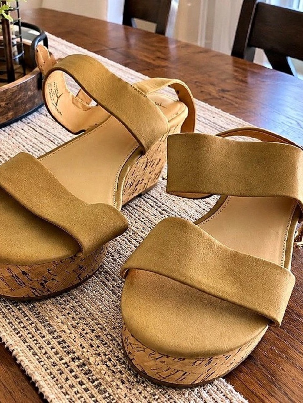 Xappeal Cork Wedge Sandals in Brown Like New Size 10